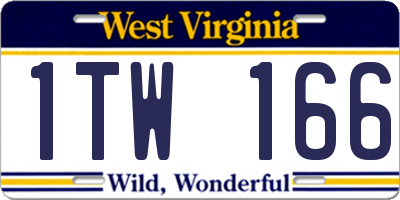WV license plate 1TW166