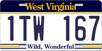 WV license plate 1TW167