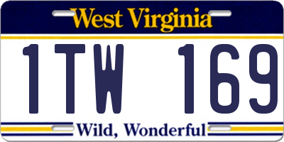 WV license plate 1TW169