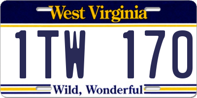WV license plate 1TW170