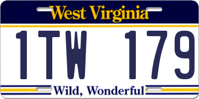 WV license plate 1TW179