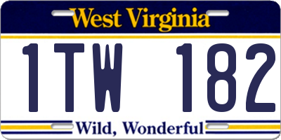 WV license plate 1TW182