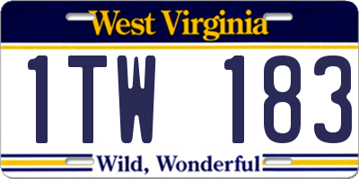WV license plate 1TW183