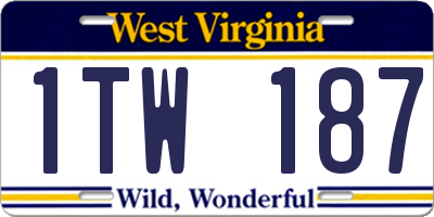 WV license plate 1TW187