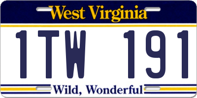 WV license plate 1TW191