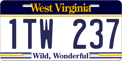 WV license plate 1TW237