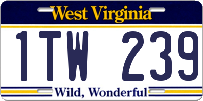 WV license plate 1TW239