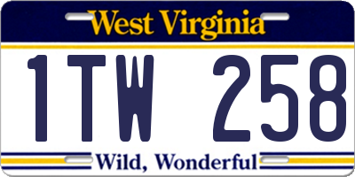 WV license plate 1TW258
