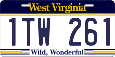 WV license plate 1TW261
