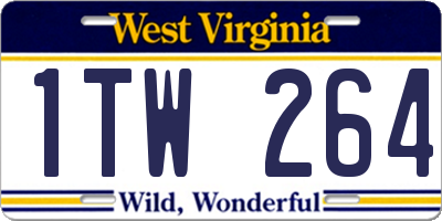 WV license plate 1TW264