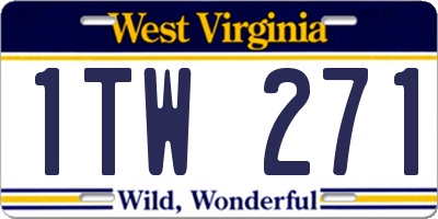 WV license plate 1TW271
