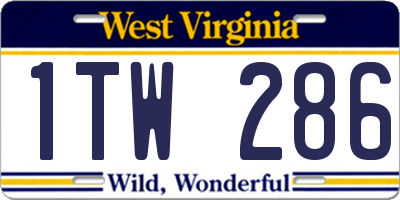 WV license plate 1TW286
