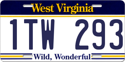 WV license plate 1TW293
