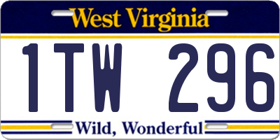 WV license plate 1TW296