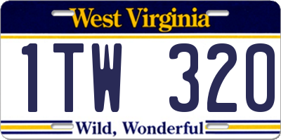 WV license plate 1TW320