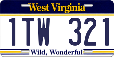 WV license plate 1TW321