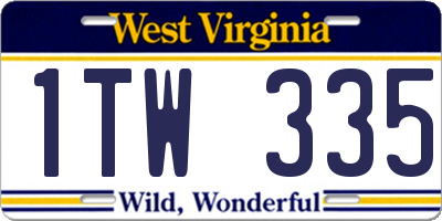 WV license plate 1TW335