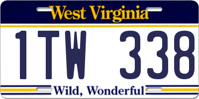 WV license plate 1TW338