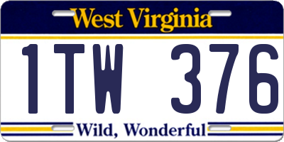 WV license plate 1TW376