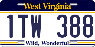 WV license plate 1TW388