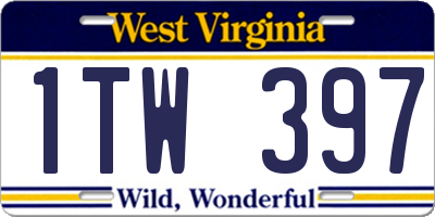 WV license plate 1TW397