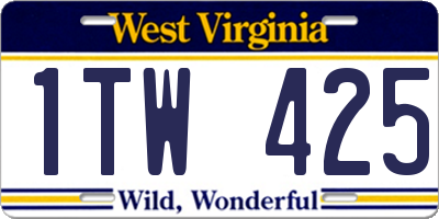 WV license plate 1TW425