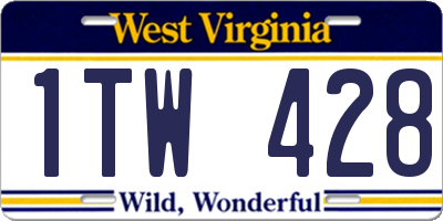 WV license plate 1TW428