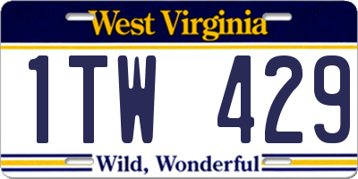 WV license plate 1TW429