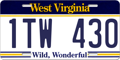 WV license plate 1TW430