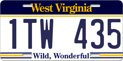WV license plate 1TW435