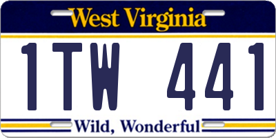 WV license plate 1TW441