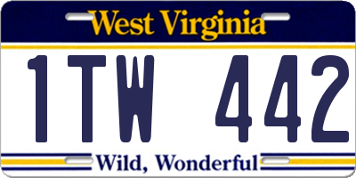 WV license plate 1TW442