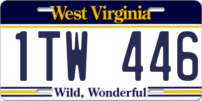 WV license plate 1TW446