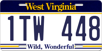 WV license plate 1TW448