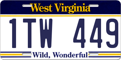 WV license plate 1TW449