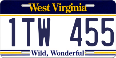 WV license plate 1TW455