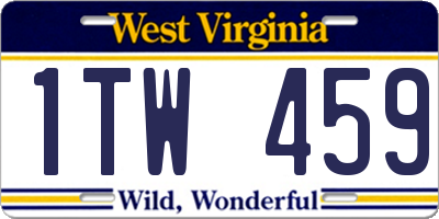 WV license plate 1TW459