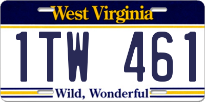 WV license plate 1TW461