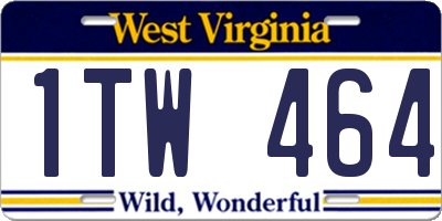 WV license plate 1TW464