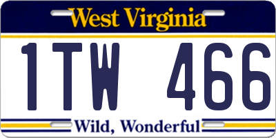 WV license plate 1TW466