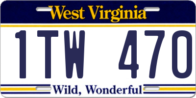 WV license plate 1TW470