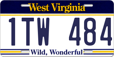 WV license plate 1TW484