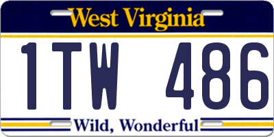 WV license plate 1TW486