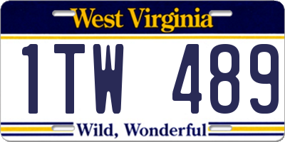 WV license plate 1TW489