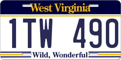 WV license plate 1TW490