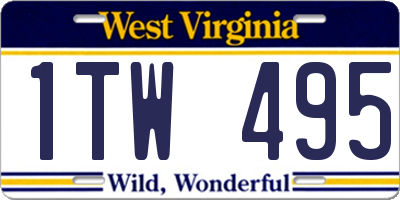 WV license plate 1TW495