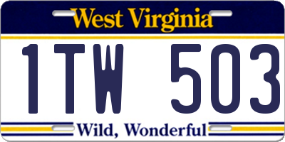 WV license plate 1TW503