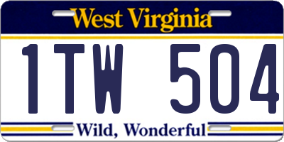 WV license plate 1TW504