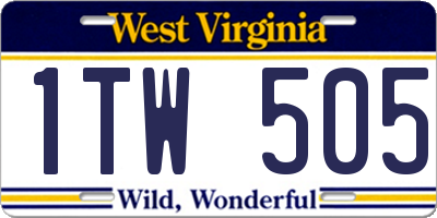 WV license plate 1TW505