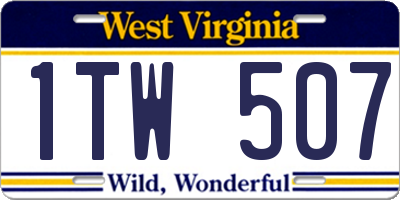 WV license plate 1TW507